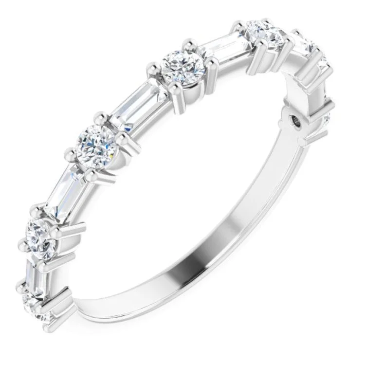 Elegant Wedding Rings For Minimalist Brides-Platinum 5/8 CTW Natural Diamond Anniversary Band