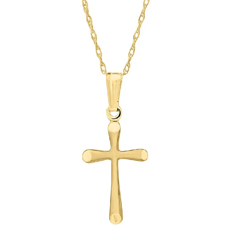 Simple Chain Necklace For Casual Style-LeStage® Cape Cod : 14K Gold Domed Cross