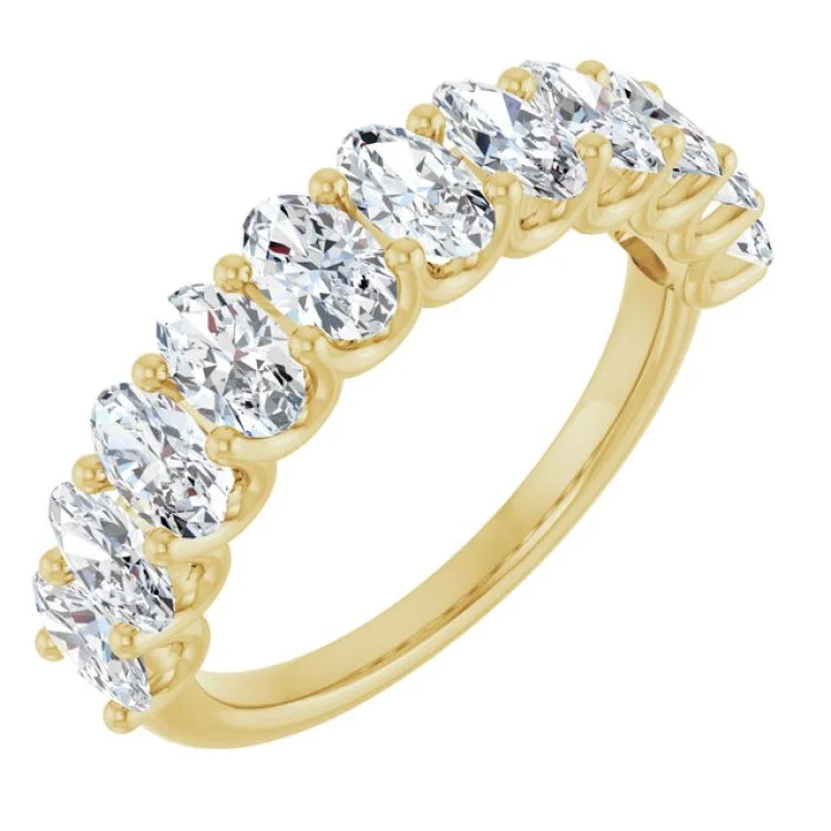 Personalized Gold Rings For Couples-14K Yellow 2 CTW Lab-Grown Diamond Anniversary Band