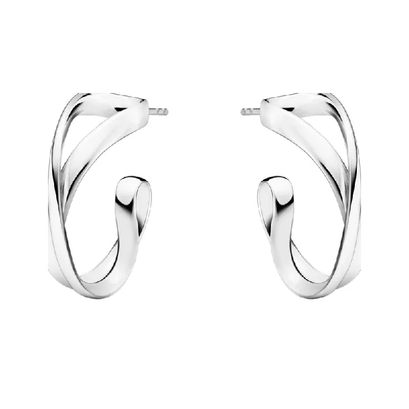 Retro Style Earrings For Women-Infinity Silver Hoop Earrings