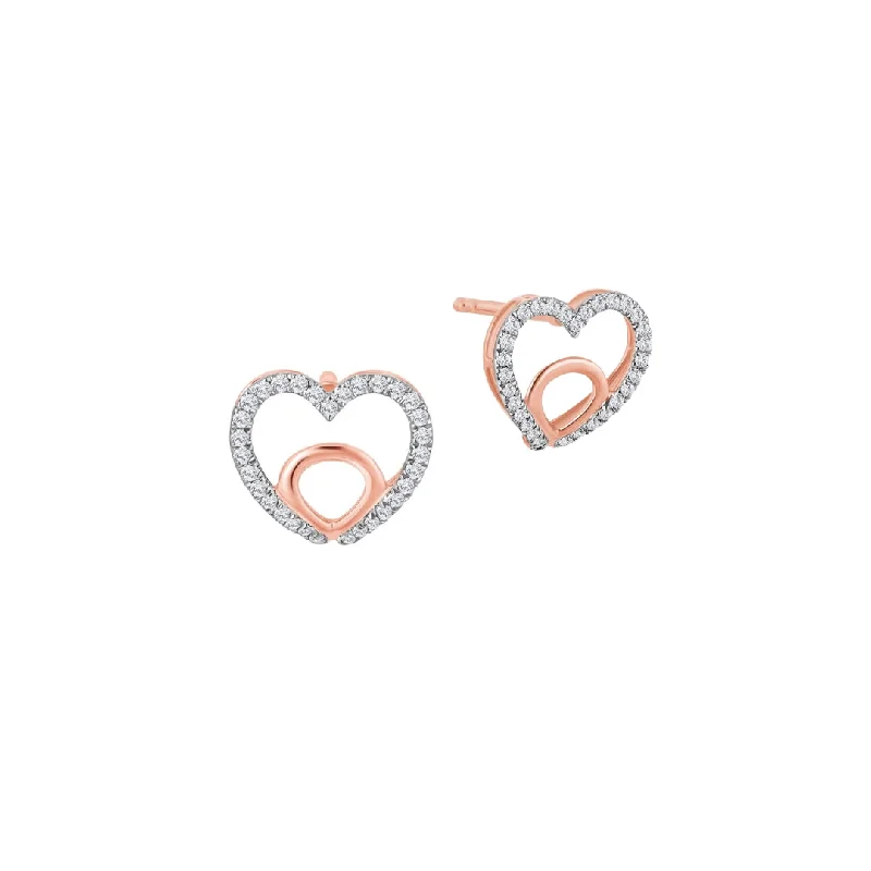 Gold Earrings With Pink Stones-Rose Gold Radiant Romance Diamond Earrings