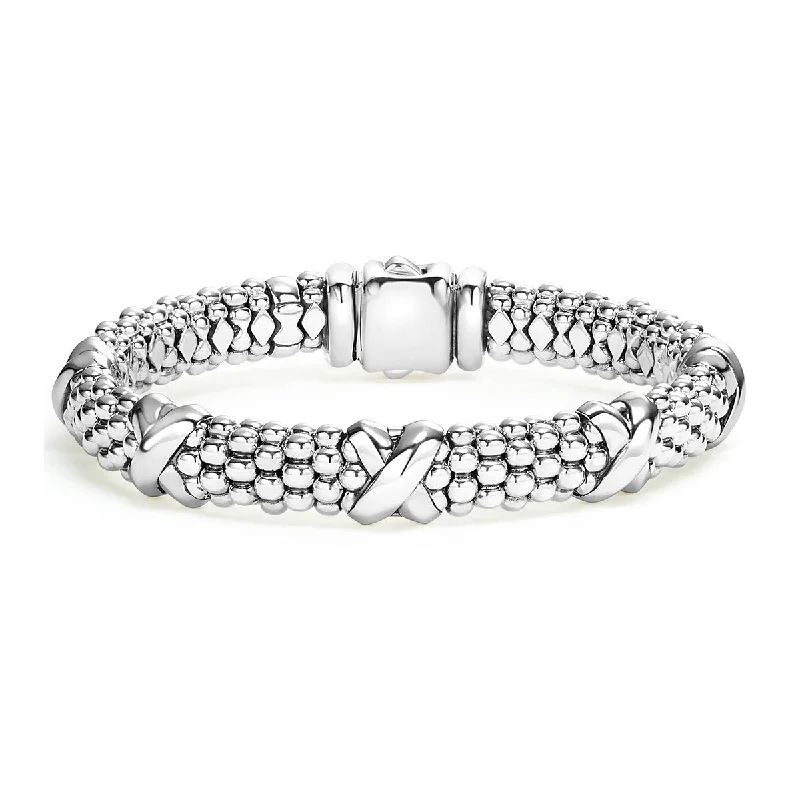 Luxury Silver Bracelets-Five Station X Caviar Bracelet