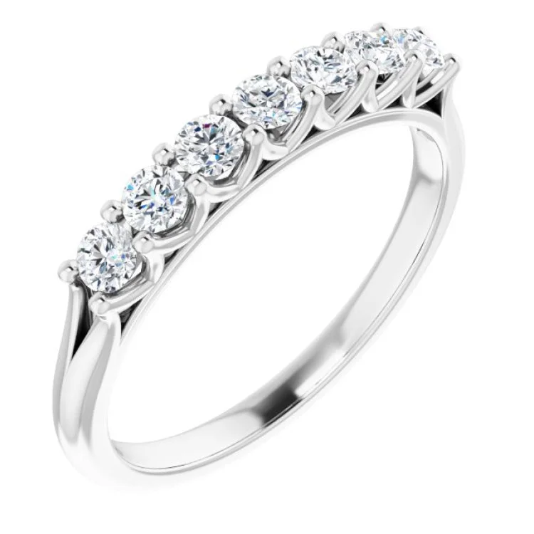 Trendy Stacking Rings For Casual Look-Platinum 3/8 CTW Natural Diamond Anniversary Band