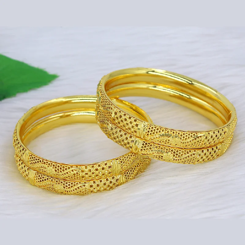 Personalized Custom Bangles For Fashion Brides-Mahavir Dye Gold Plating Bangles Set