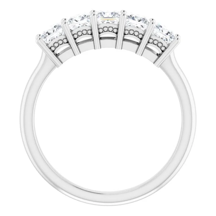 Classic Diamond Rings For Wedding Bands-Platinum 1 CTW Natural Diamond Anniversary Band