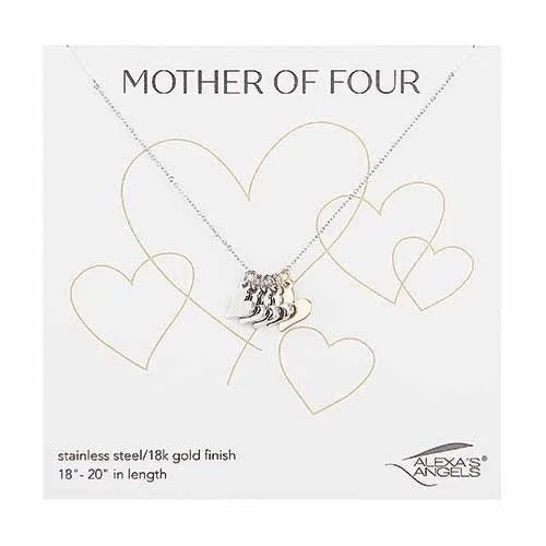 Dainty Diamond Necklace For Elegant Look-Alexa's Angels Mother of Four Necklace