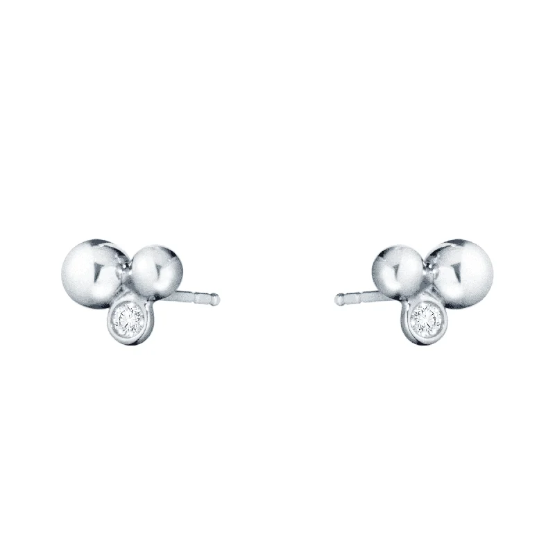 Classic Gold Stud Earrings-Moonlight Grapes silver and diamond earrings