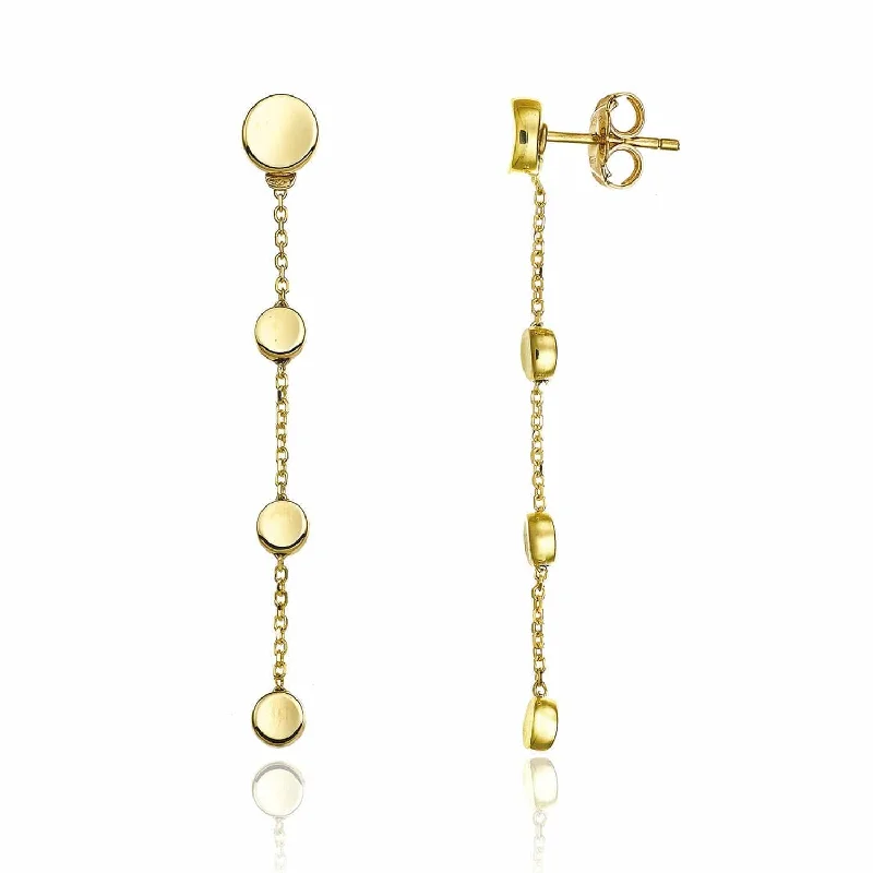 Elegant Earrings With Pearls and Diamonds-Armillas Glow 18ct Yellow Gold Circle Drop Earrings