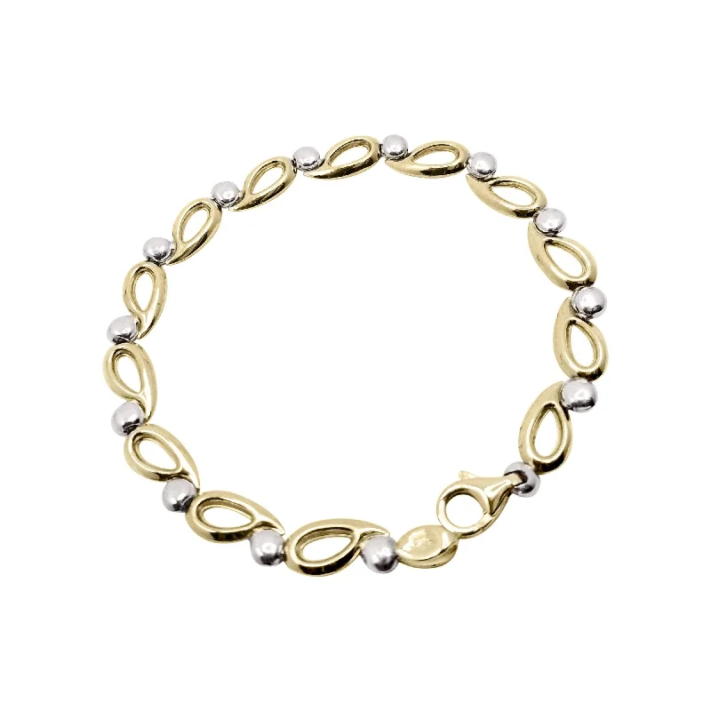 Birthstone Bracelets For Gifts-Bracelet of 9kt Yellow and White Gold