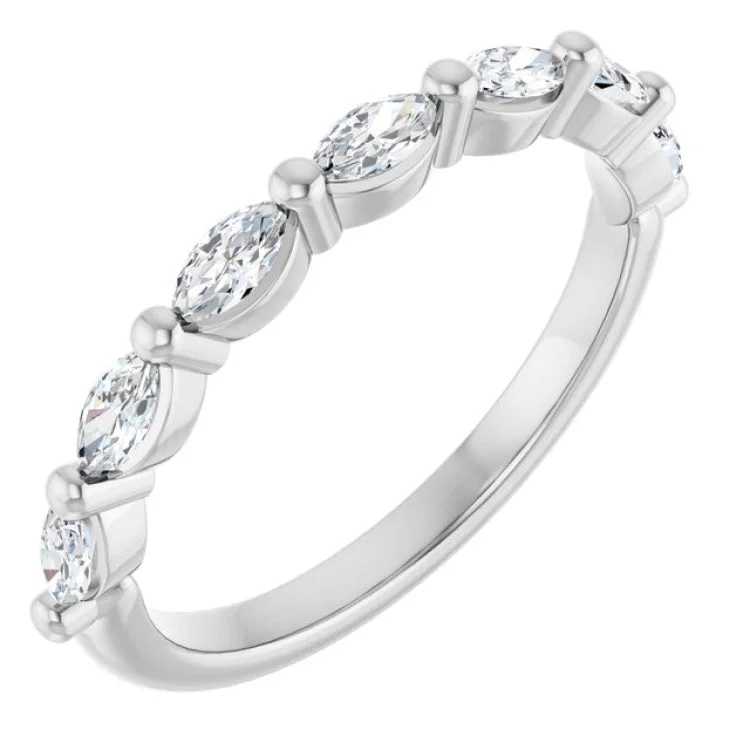 Unique Gemstone Rings For Birthday Gifts-Platinum 3/8 CTW Lab-Grown Diamond Anniversary Band