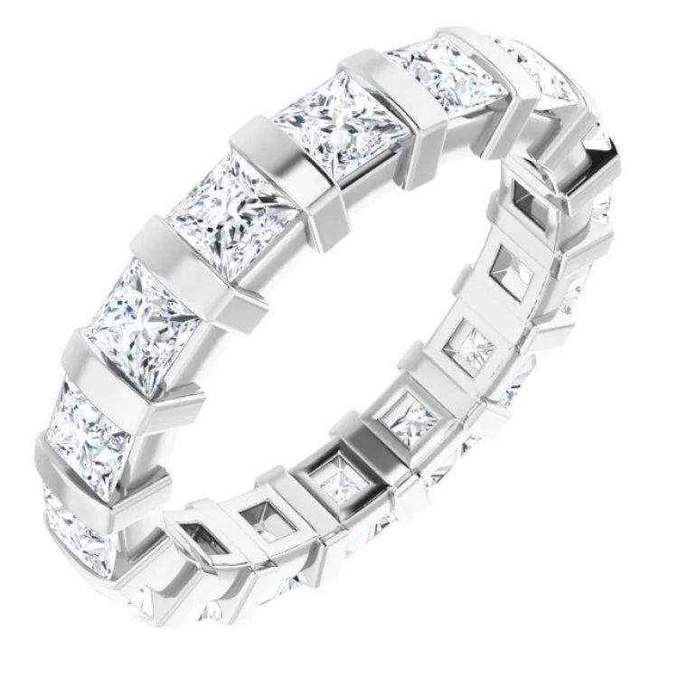 Elegant Diamond Rings For Engagement Gifts-Platinum 2 1/2 CTW Natural Diamond Eternity Band Size 6