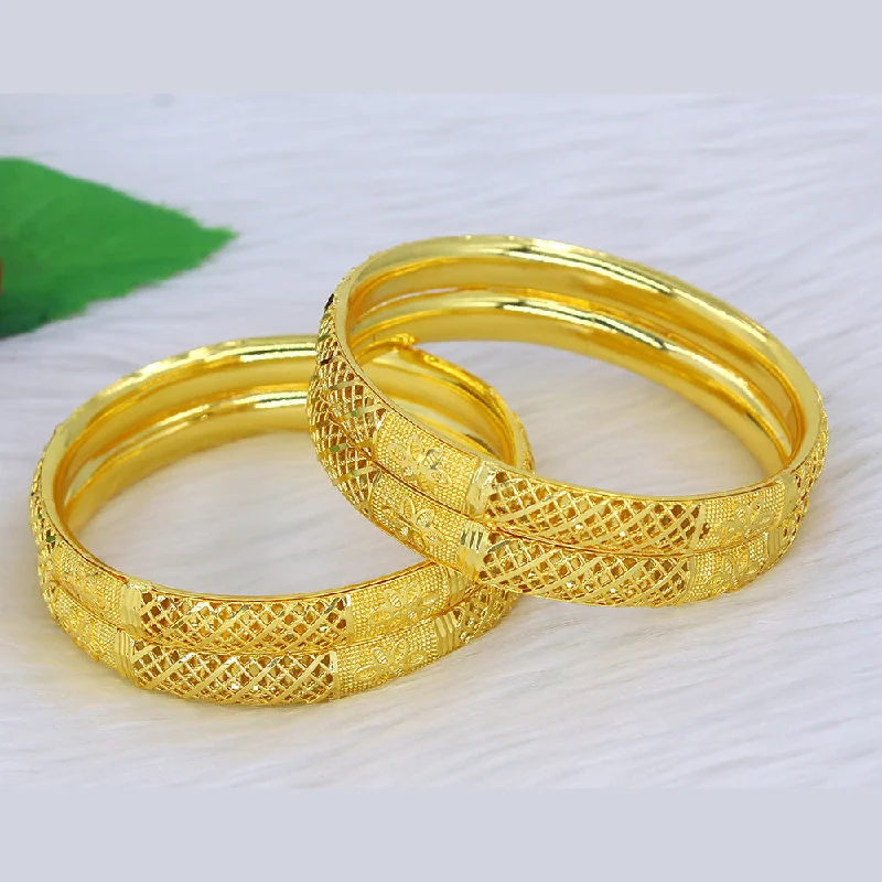 Custom Wedding Bangles For Bridesmaids-Mahavir Dye Gold Plating Bangles Set