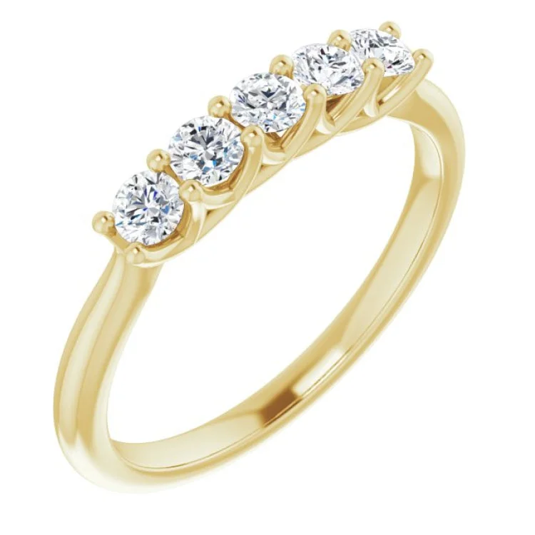 Classic Diamond Rings For Wedding Bands-14K Yellow 3/8 CTW Natural Diamond Anniversary Band