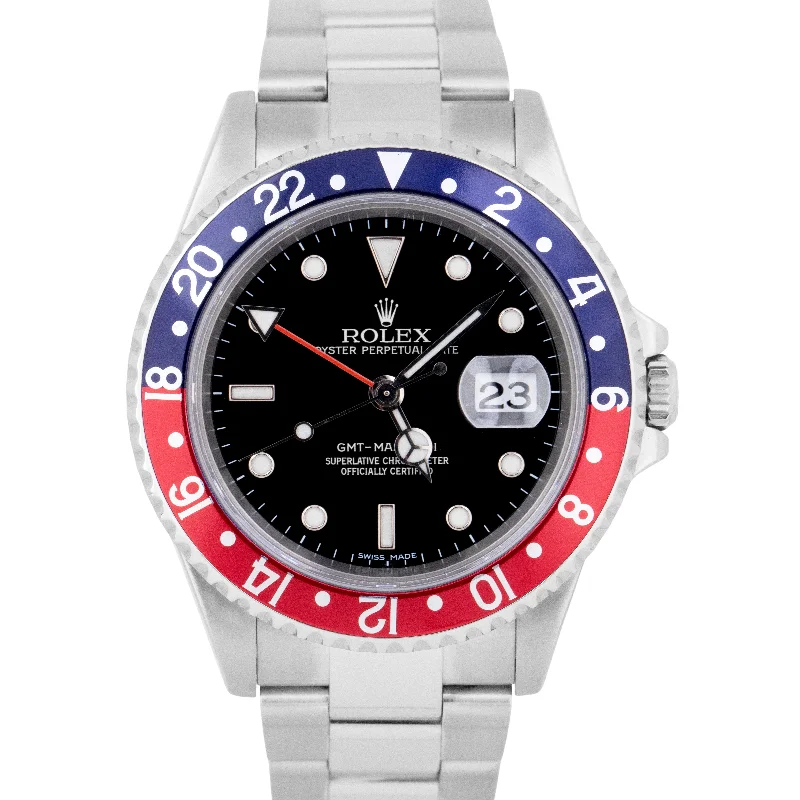 Women’s Watches With Crystal Detailing-MINT Rolex GMT-Master II Pepsi ERROR STICK NO-HOLES Steel Black 40mm 16710 Watch