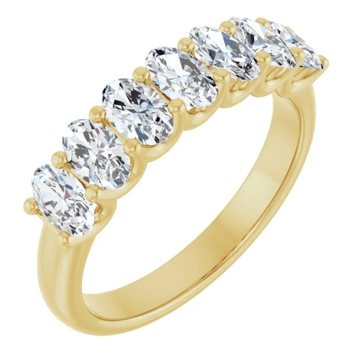 Custom Silver Promise Rings For Her-14K Yellow 1 1/3 CTW Lab-Grown Diamond Anniversary Band