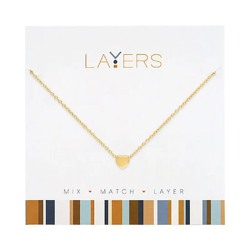 Handcrafted Gold Necklace For Unique Style-Center Court : Gold Heart Layers Necklace