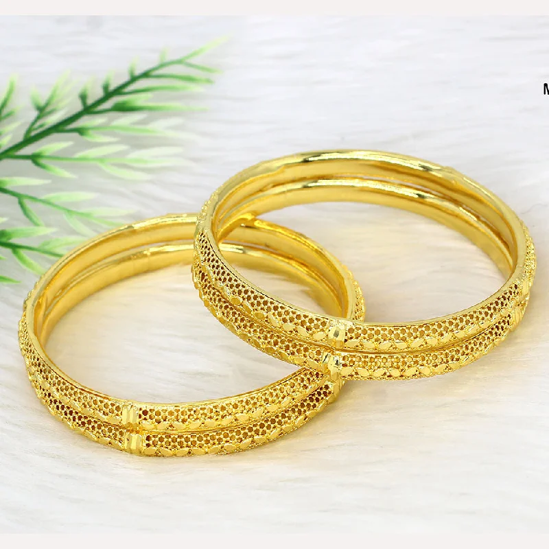 Classic Gold Wedding Bangles For Bridesmaids-Mahavir Dye Gold Plating Bangles Set