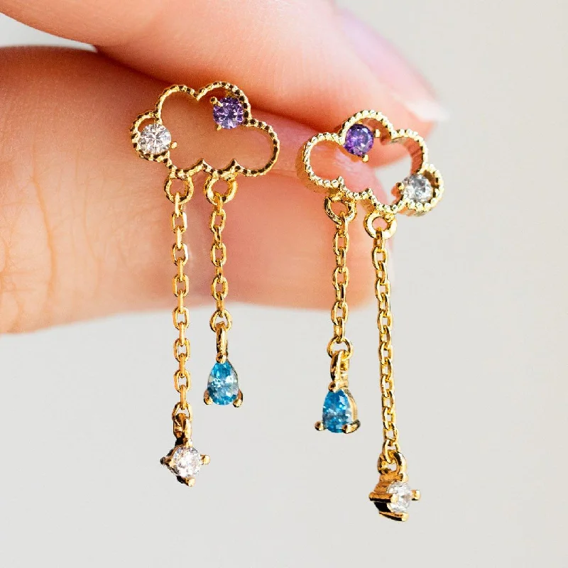 Lightweight Bohemian Earrings-Reigning Clouds Dangle Earrings