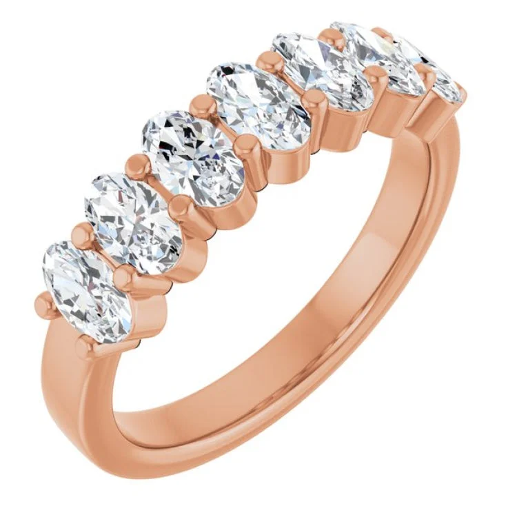 Elegant Sapphire Rings For Engagement-14K Rose 1 1/3 CTW Lab-Grown Diamond Anniversary Band