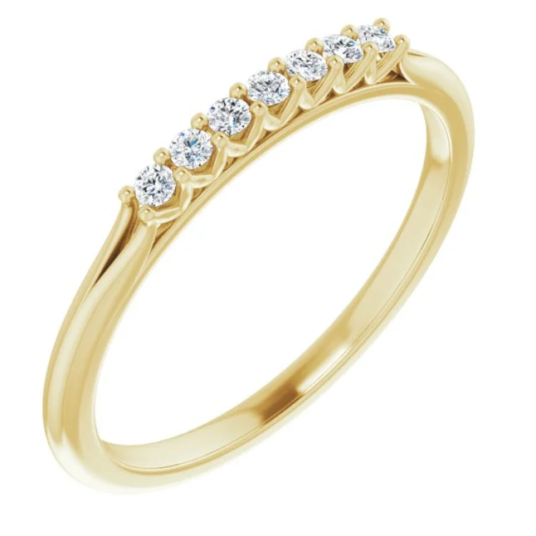 Simple Gemstone Rings For Fashionistas-14K Yellow 1/10 CTW Natural Diamond Anniversary Band