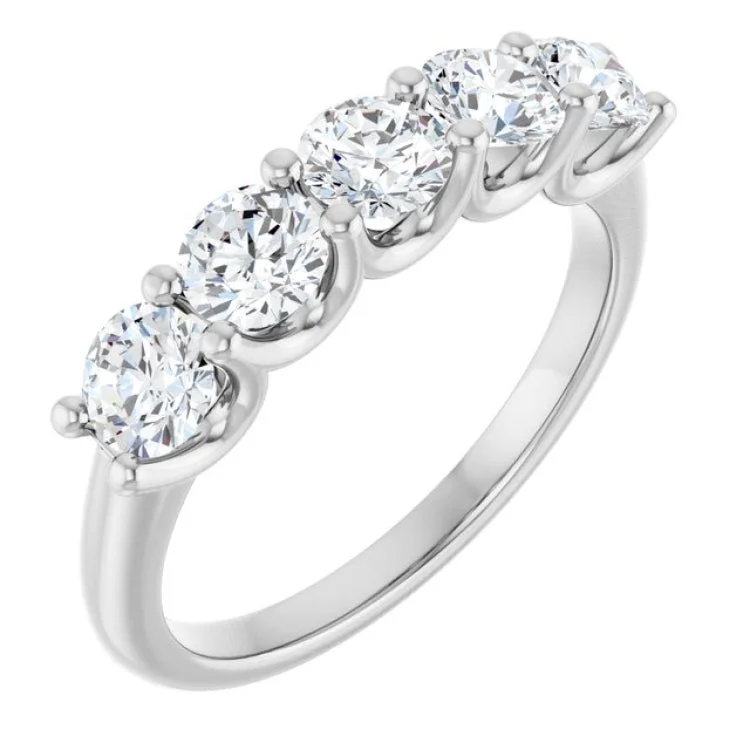 Elegant Solitaire Diamond Rings For Engagement-Platinum 1 1/3 CTW Lab-Grown Diamond Anniversary Band