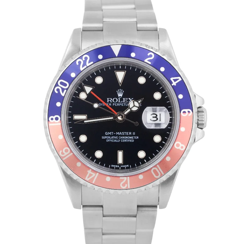 Women’s Elegant Watches With Gems-RARE 3186 MOVEMENT Rolex GMT-Master II PEPSI M SERIAL Steel 40mm 16710 Watch