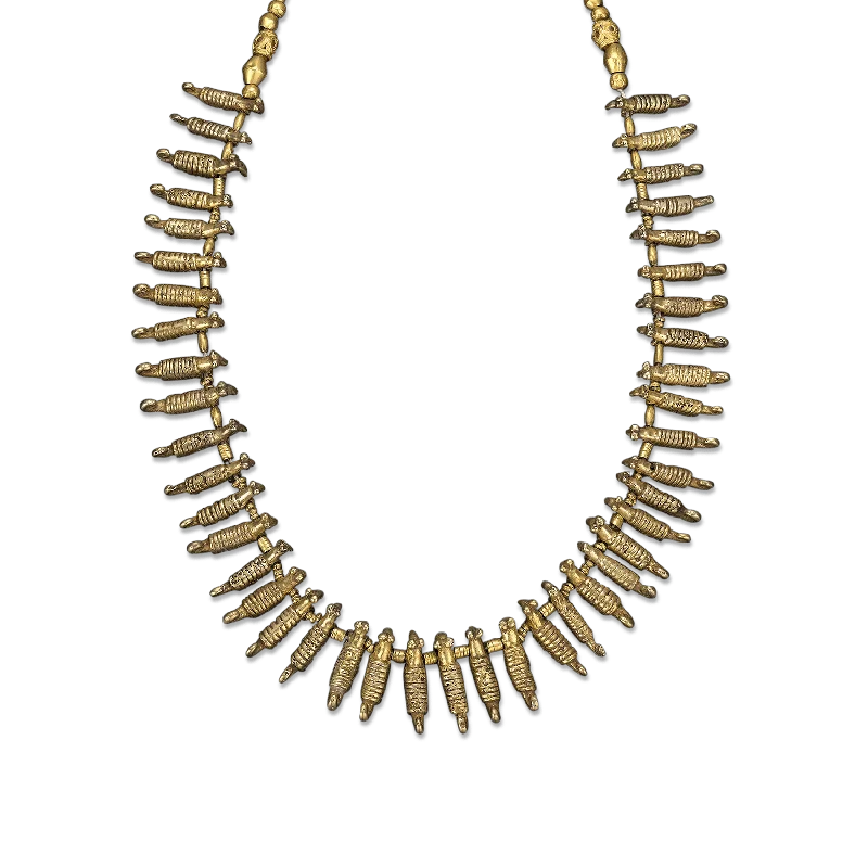 Gold Bar Necklace For Elegant Gifts-Pre-Columbian Sinu Gold and Bead Necklace