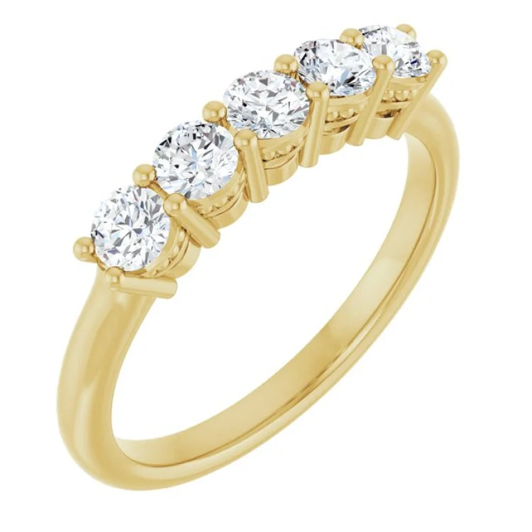 Sparkling Diamond Wedding Rings For Brides-14K Yellow 1/6 CTW Lab-Grown Diamond Anniversary Band