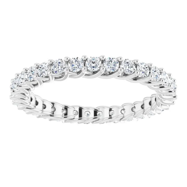 Boho Rings For Unique Bridal Look-Platinum 5/8 CTW Natural Diamond Eternity Band