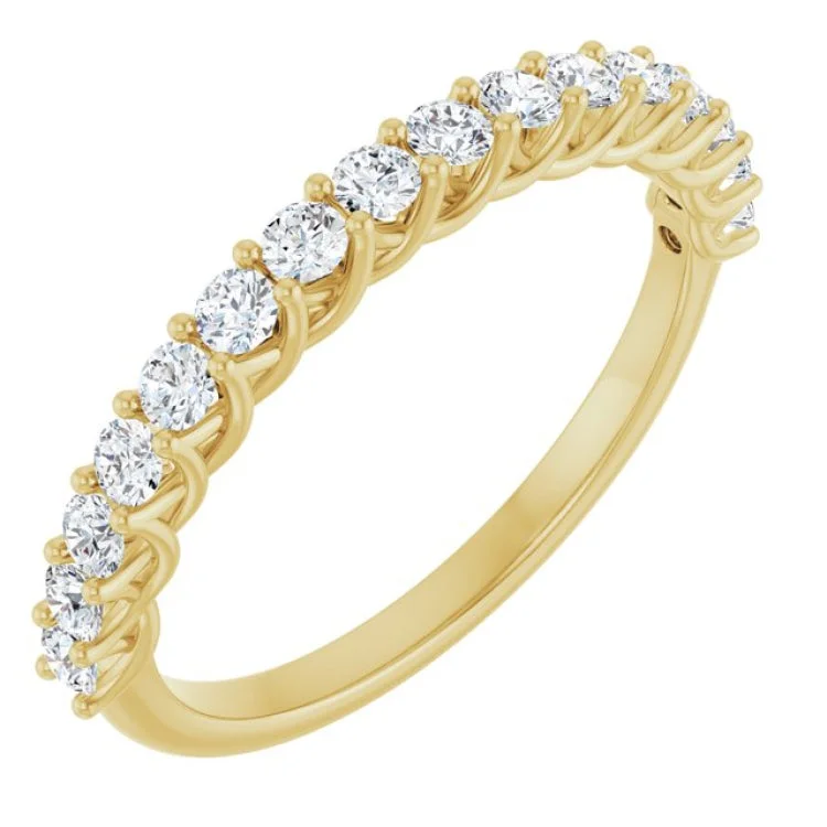 Vintage-Inspired Engagement Rings For Brides-14K Yellow 7/8 CTW Natural Diamond Anniversary  Band