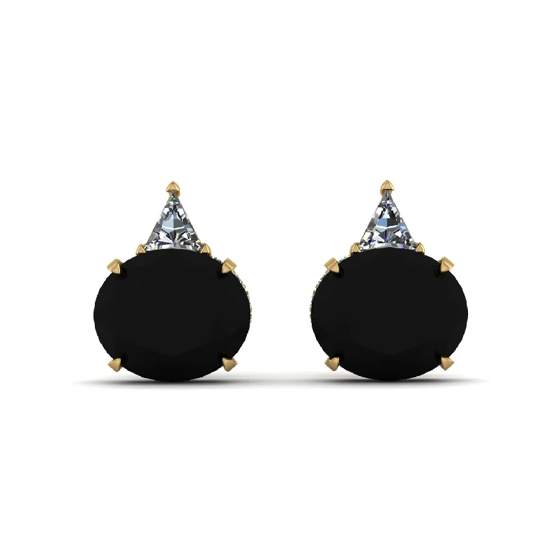 Classic Drop Earrings For Women-Hidden Halo Black Diamond Earrings - Rosalie No. 7