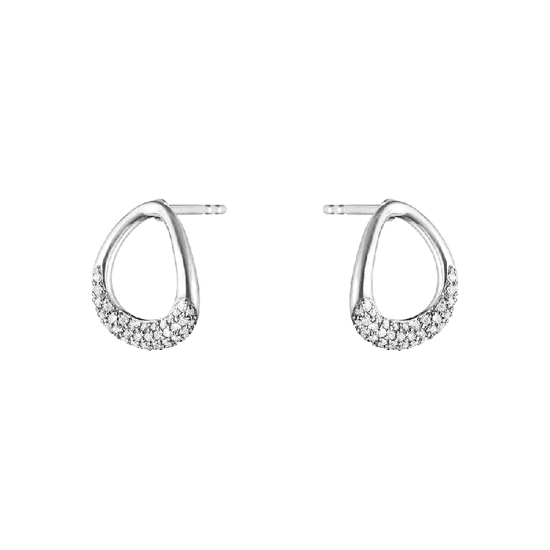 Glamorous Earrings For Evening Events-Sterling Silver Offspring Diamond Stud Earrings