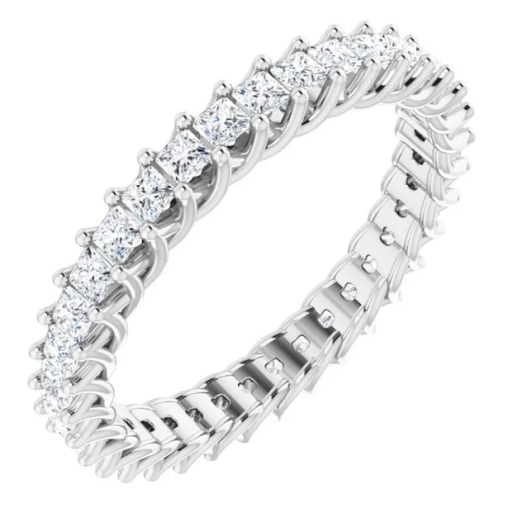 Handmade Engagement Rings For Brides-14K White 1 1/6 CTW Natural Diamond Eternity Band