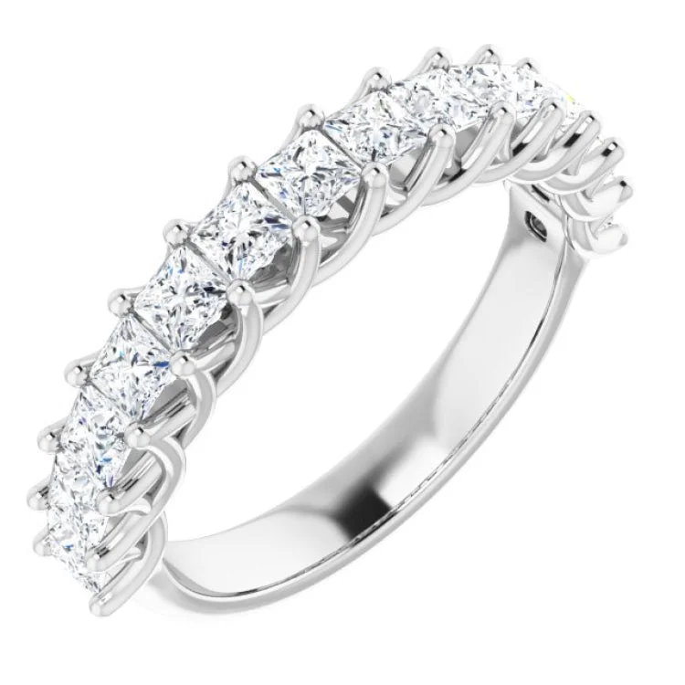 Custom Wedding Rings For Elegant Brides-14K White 1 1/3 CTW Natural Diamond Anniversary Band