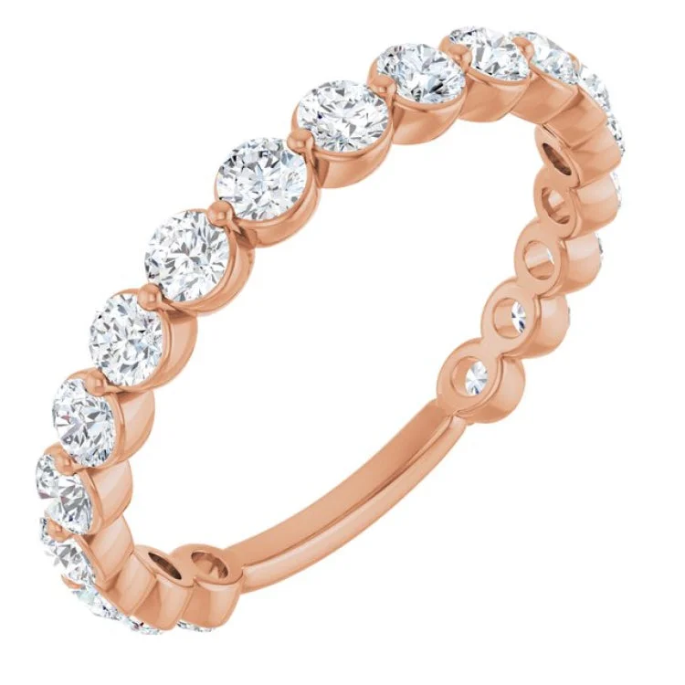 Classic Diamond Rings For Timeless Style-14K Rose 1 1/6 CTW Lab-Grown Diamond Anniversary Band