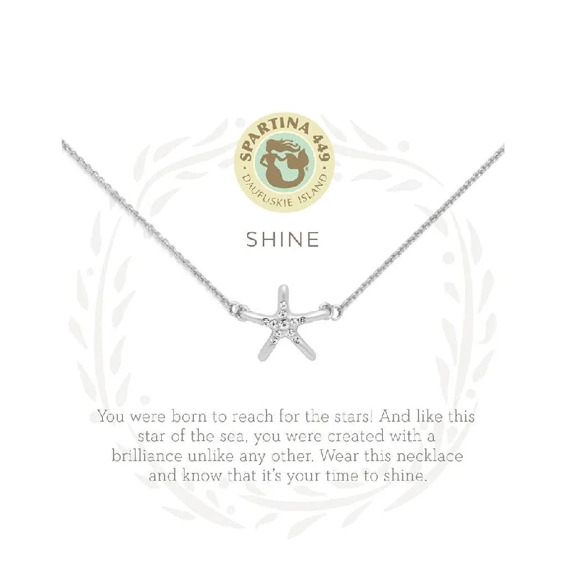 Sparkling Gold Necklace For Party Wear-Spartina : Sea La Vie Shine Necklace in Silver