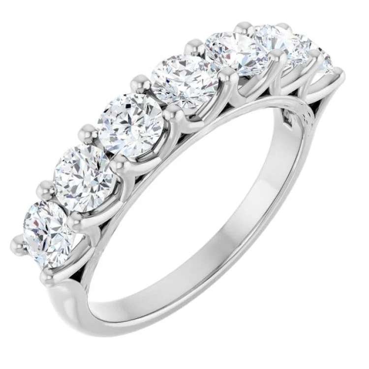 Simple Solitaire Rings For Engagement-14K White 1 1/3 CTW Lab-Grown Diamond Anniversary Band