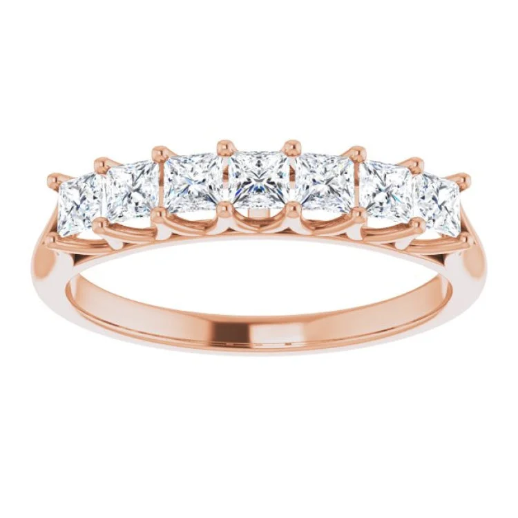 Classic Solitaire Rings For Engagement Gifts-14K Rose 3/4 CTW Natural Diamond Anniversary Band