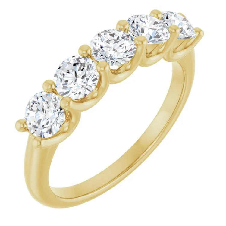 Custom Wedding Rings For Elegant Brides-14K Yellow 1 1/3 CTW Lab-Grown Diamond Anniversary Band