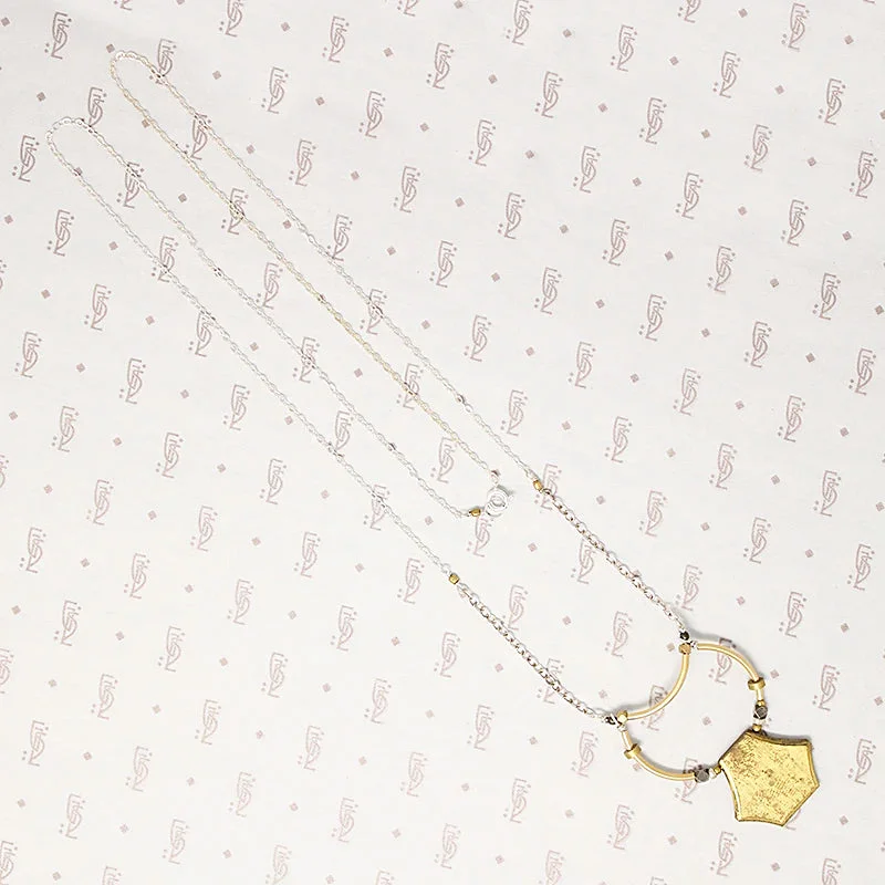 Custom Heart Necklace For Loved Ones-Geometric Vintage Brass Necklace by Brin