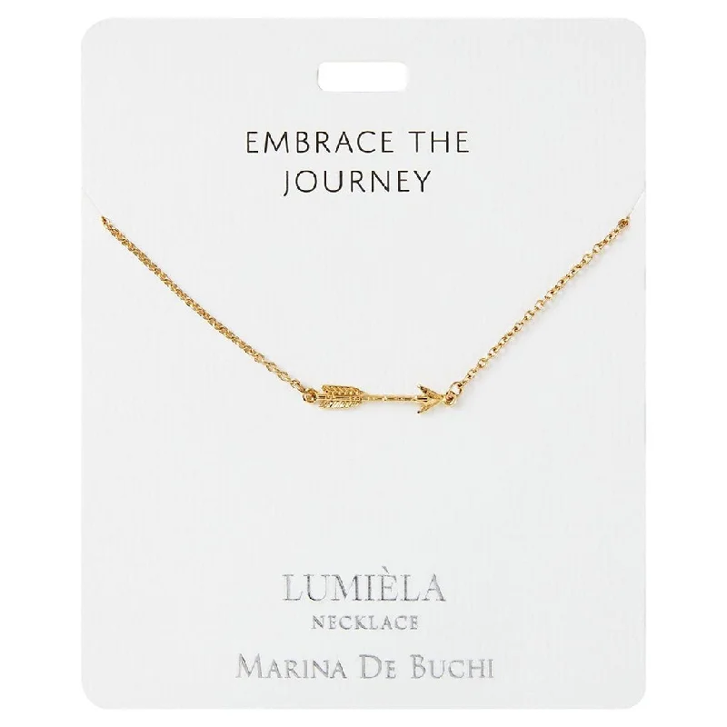 Classic Gold Pendant Necklace For Women-Lumiela Necklace: "embrace the journey " -Arrow