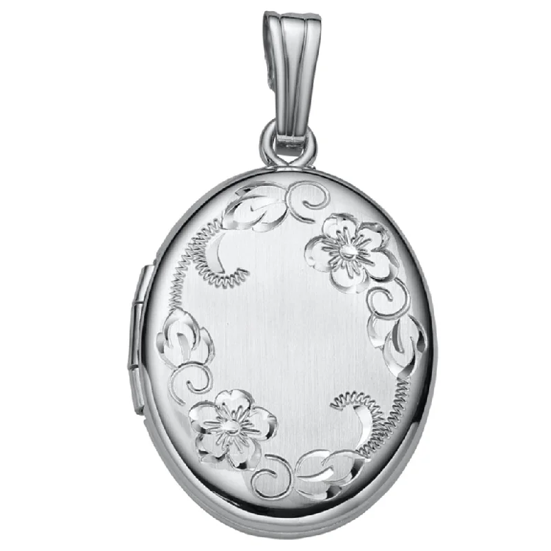 Sparkling Diamond Necklace For Evening-LeStage® Cape Cod : SS  Floral Locket Locket