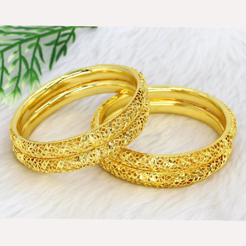 Personalized Gold Wedding Bangles For Bridesmaids-Mahavir Dye Gold Plating Bangles Set