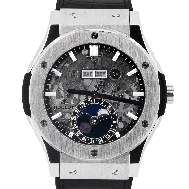 Watches With Interchangeable Straps-Hublot Classic Fusion Aerofusion Moonphase Titanium 42mm Watch 547.NX.0170.LR