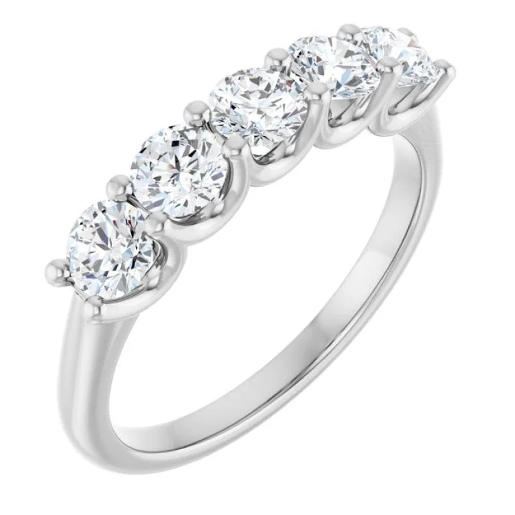 Elegant Rose Gold Rings For Bridesmaids-Platinum 1 CTW Lab-Grown Diamond Anniversary Band