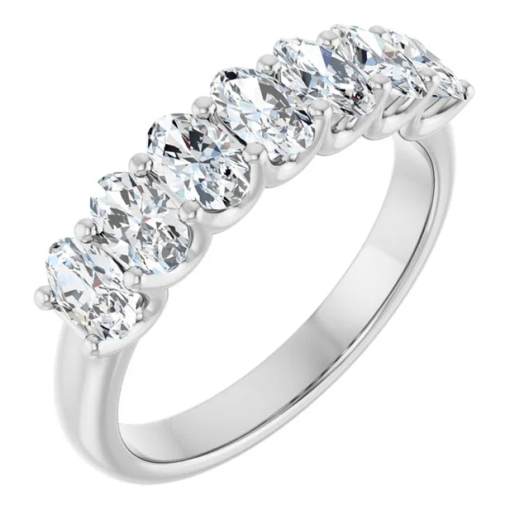 Trendy Vintage Rings For Engagement-14K White 1 1/3 CTW Lab-Grown Diamond Anniversary Band