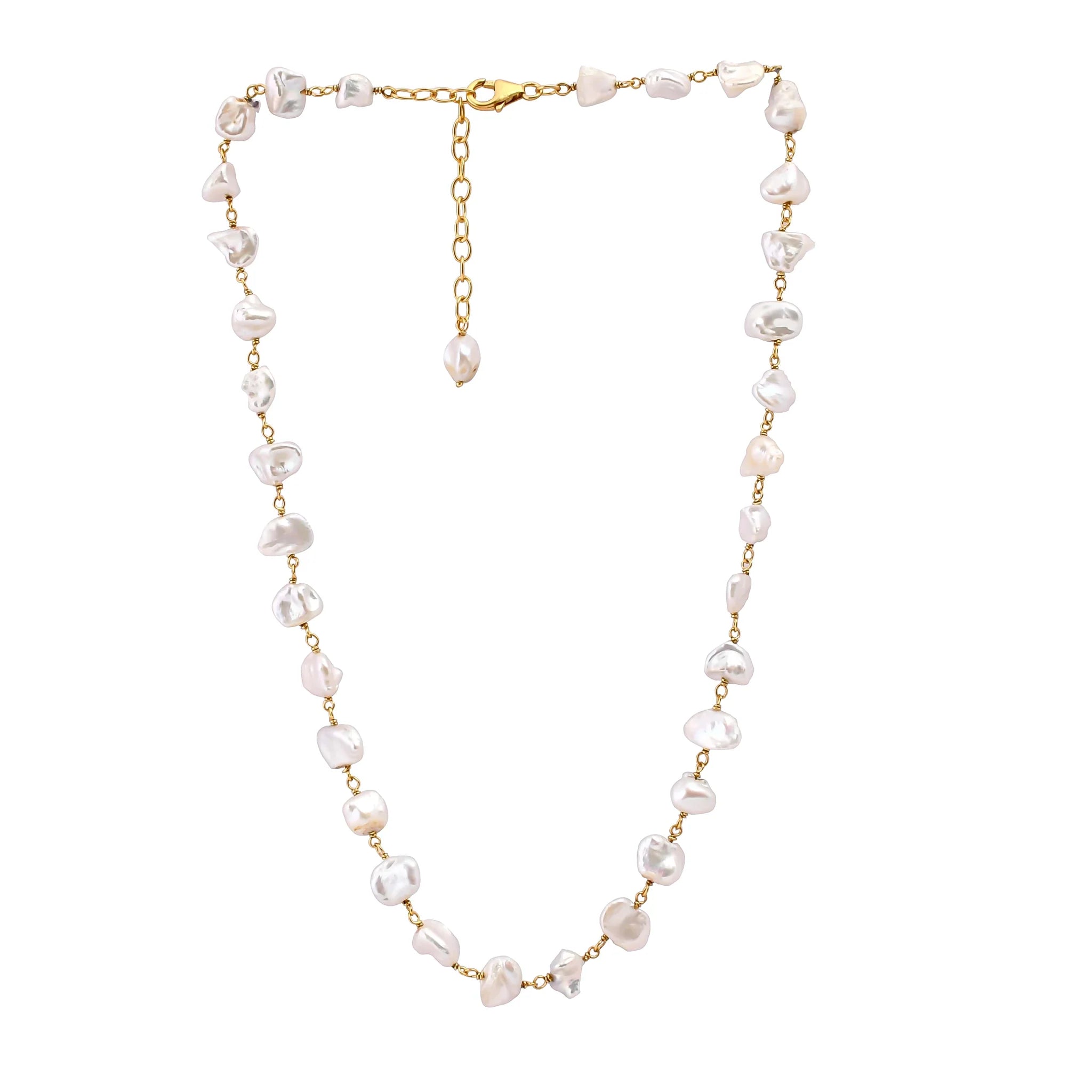 Dainty Gemstone Necklace For Casual Style-Keshi Pearl Necklace