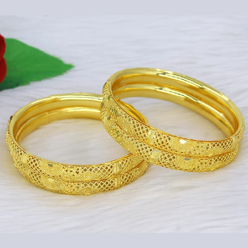 Classic Custom Wedding Bangles For Bridesmaids-Mahavir Dye Gold Plating Bangles Set