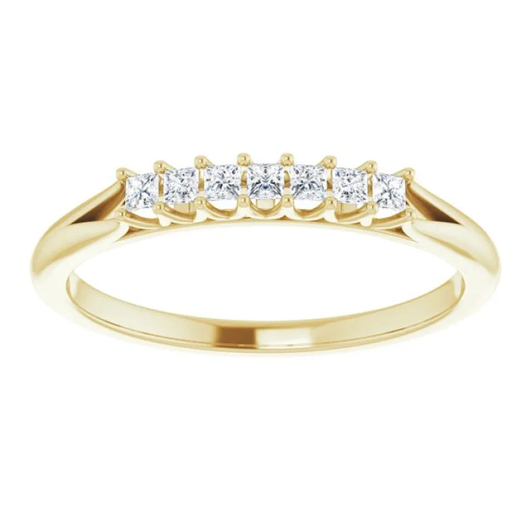 Trendy Rings For Fashion-Forward Brides-14K Yellow 1/6 CTW Natural Diamond Anniversary Band