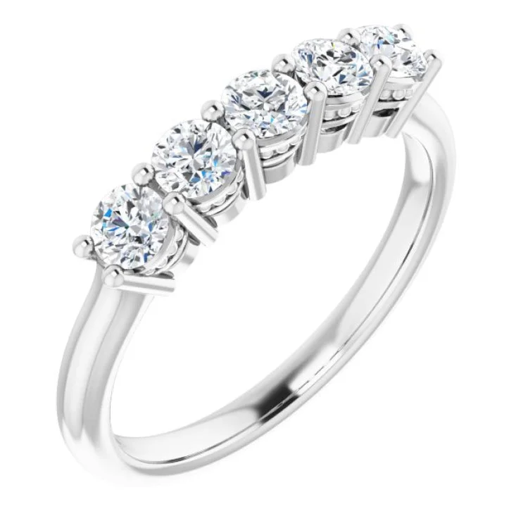 Boho Rings For Unique Bridal Look-14K White 5/8 CTW Natural Diamond Anniversary Band